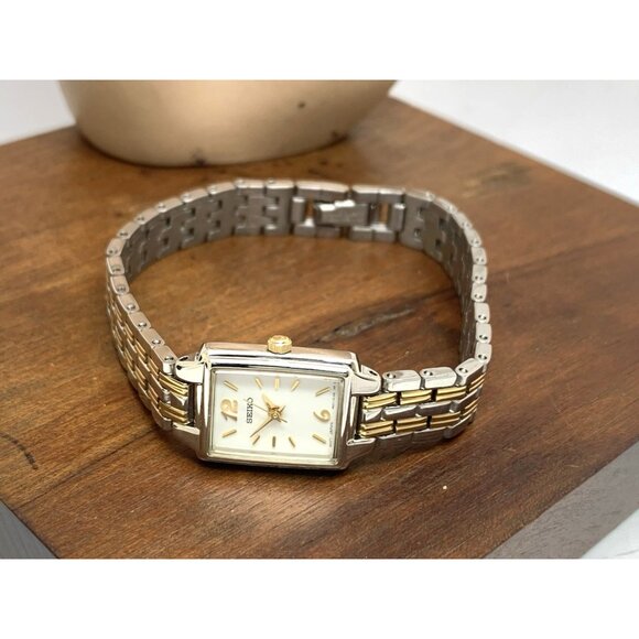 Seiko Women's Watch SXGL59 Quartz Petite Tank Rectangle White Dial 2-Tone Steel - Picture 8 of 14